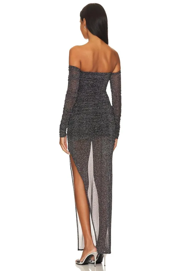 Deidra Maxi Dress Metallic Black Women Lovers and Friends Dresses
