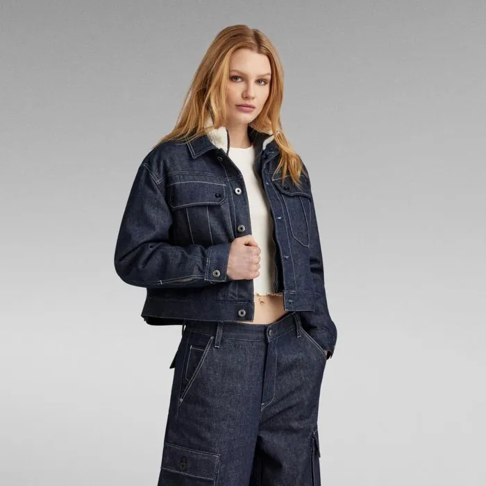 Denim Jackets Women GStar RAW Short Sherpa Jacket Detachable Liner Raw Denim Denim Jackets Women GStar RAW Short Sherpa Jacket Detachable Liner Raw Denim