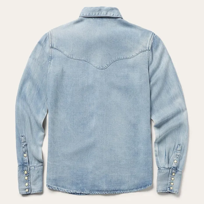 Denim Shirts Women Stetson Curved Yoke Western Denim Shirt Blue