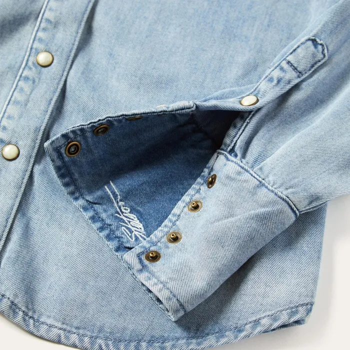 Denim Shirts Women Stetson Curved Yoke Western Denim Shirt Blue