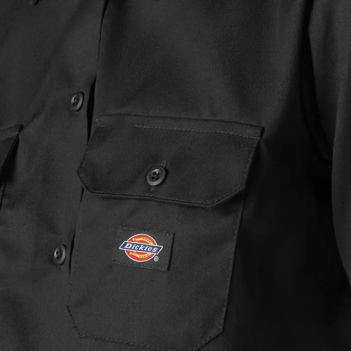 Dickies Button Up Women039s Cropped Work Shirt Black Black bk 8211 Women Dickies Button Up Women039s Cropped Work Shirt Black Black bk 8211 Women