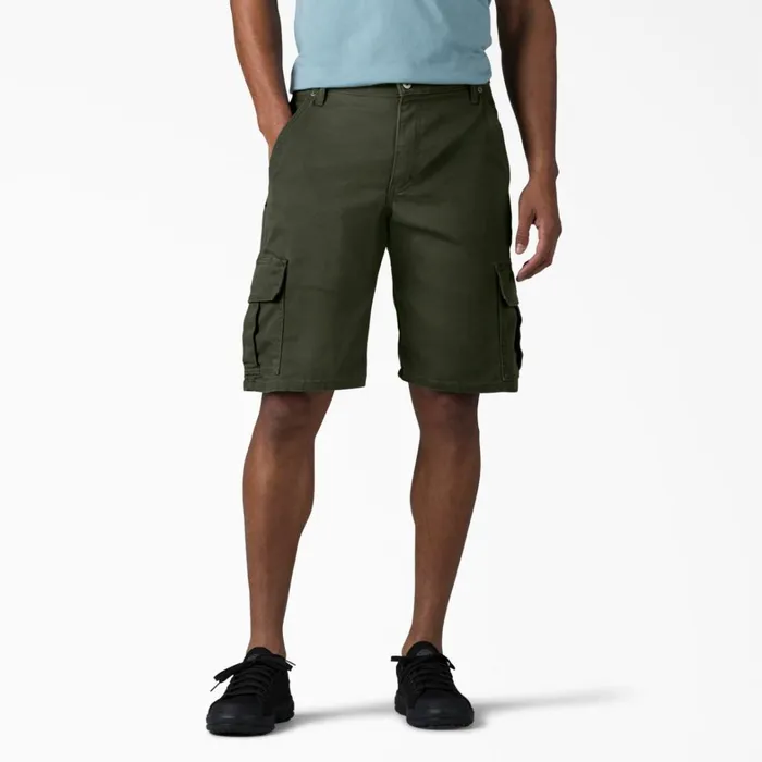 Dickies Cargo FLEX Relaxed Fit Duck Cargo Shorts 11034 Stonewashed Olive Green Stonewashed Olive Green sog 8211 Men