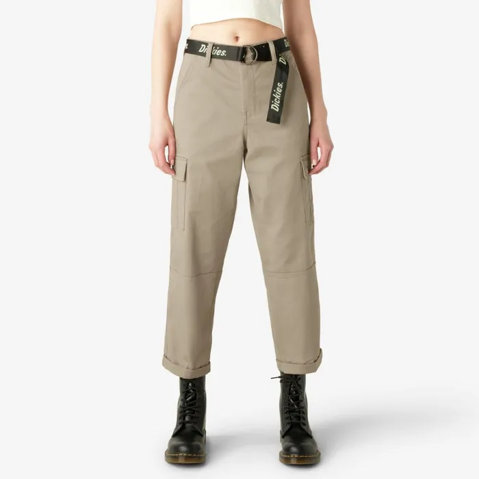 Dickies Cargo Women039s Relaxed Fit Cropped Cargo Pants Desert Sand Desert Sand ds 8211 Women