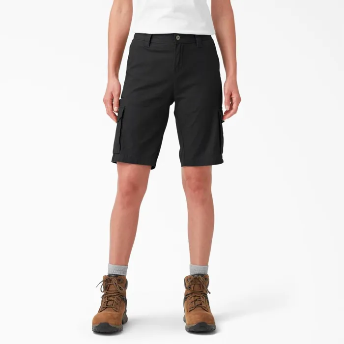 Dickies Cargo Women039s Relaxed Fit Ripstop Cargo Shorts 9034 Black Black bkx 8211 Women