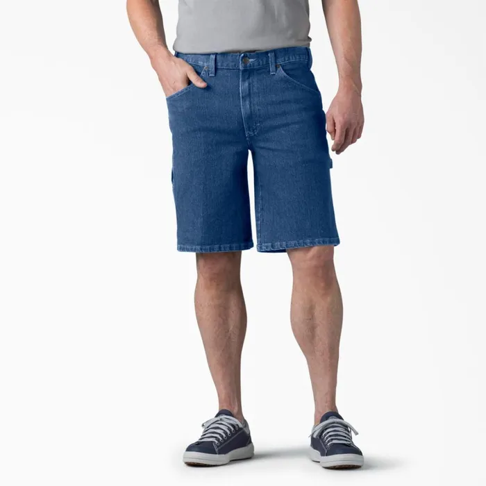 Dickies Carpenter FLEX Active Waist Relaxed Fit Carpenter Shorts 11034 Stonewashed Indigo Blue Stonewashed Indigo Blue snb 8211 Men