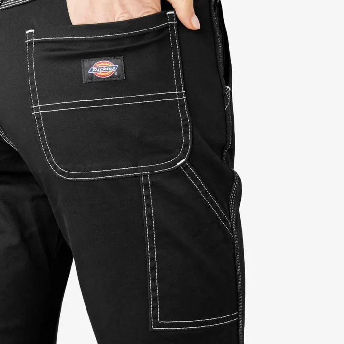 Dickies Carpenter Women039s Slim Straight Fit Roll Hem Carpenter Pants Black Black bkx 8211 Women