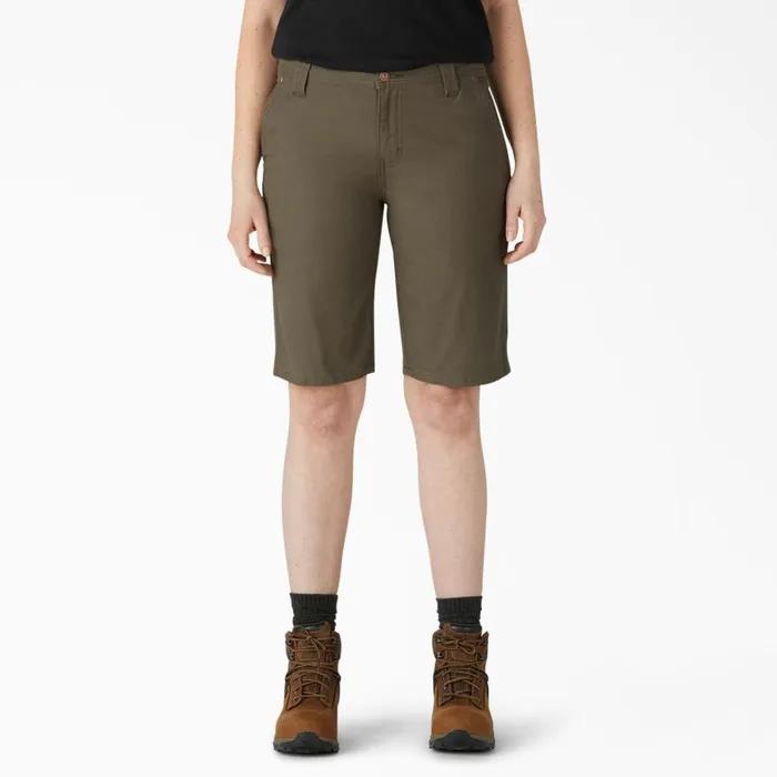 Dickies Carpenter Womens Relaxed Fit Duck Carpenter Shorts 11034 Rinsed Moss Green Rinsed Moss Green rms 8211 Women