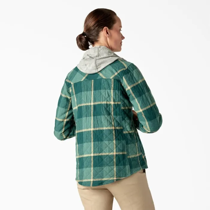 Dickies Coats and Jackets Womens Flannel Hooded Shirt Jacket Mallard Campside Plaid Mallard Campside Plaid a2v 8211 Women