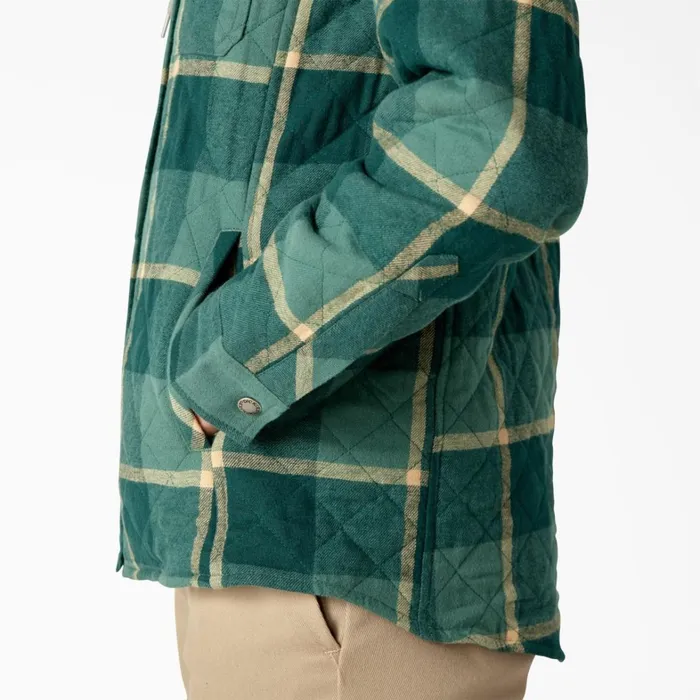 Dickies Coats and Jackets Womens Flannel Hooded Shirt Jacket Mallard Campside Plaid Mallard Campside Plaid a2v 8211 Women
