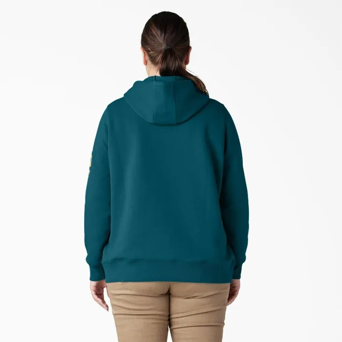 Dickies Hoodies and Sweatshirts Women039s Plus Water Repellent Sleeve Logo Hoodie Deep Lagoon Deep Lagoon dgn 8211 Women Dickies Hoodies and Sweatshirts Women039s Plus Water Repellent Sleeve Logo Hoodie Deep Lagoon Deep Lagoon dgn 8211 Women
