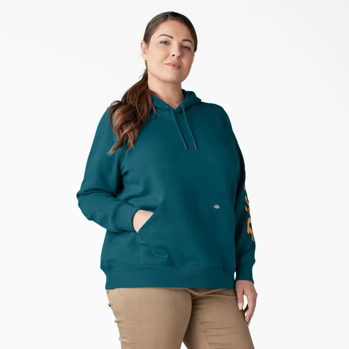 Dickies Hoodies and Sweatshirts Women039s Plus Water Repellent Sleeve Logo Hoodie Deep Lagoon Deep Lagoon dgn 8211 Women Dickies Hoodies and Sweatshirts Women039s Plus Water Repellent Sleeve Logo Hoodie Deep Lagoon Deep Lagoon dgn 8211 Women