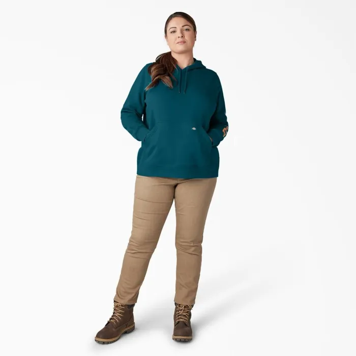 Dickies Hoodies and Sweatshirts Women039s Plus Water Repellent Sleeve Logo Hoodie Deep Lagoon Deep Lagoon dgn 8211 Women Dickies Hoodies and Sweatshirts Women039s Plus Water Repellent Sleeve Logo Hoodie Deep Lagoon Deep Lagoon dgn 8211 Women
