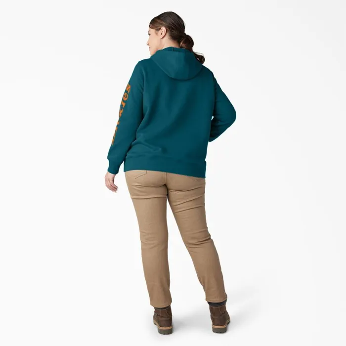 Dickies Hoodies and Sweatshirts Women039s Plus Water Repellent Sleeve Logo Hoodie Deep Lagoon Deep Lagoon dgn 8211 Women Dickies Hoodies and Sweatshirts Women039s Plus Water Repellent Sleeve Logo Hoodie Deep Lagoon Deep Lagoon dgn 8211 Women