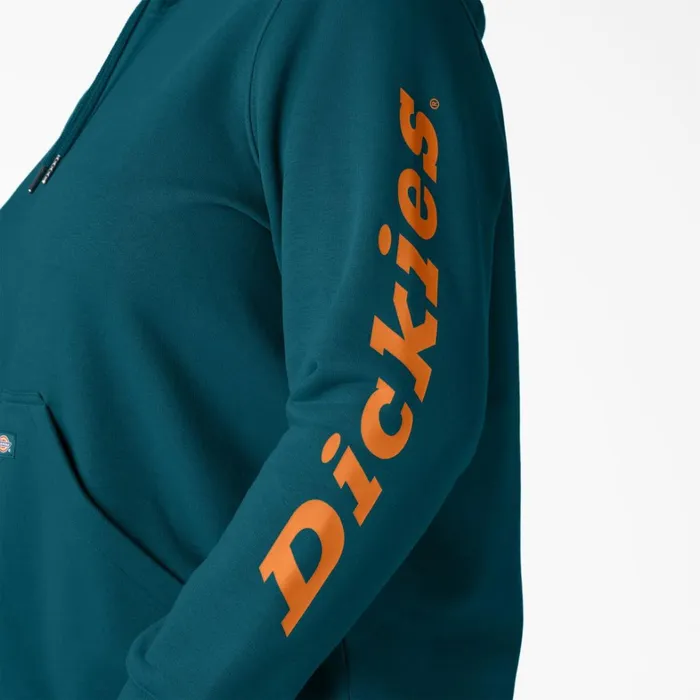 Dickies Hoodies and Sweatshirts Women039s Plus Water Repellent Sleeve Logo Hoodie Deep Lagoon Deep Lagoon dgn 8211 Women Dickies Hoodies and Sweatshirts Women039s Plus Water Repellent Sleeve Logo Hoodie Deep Lagoon Deep Lagoon dgn 8211 Women