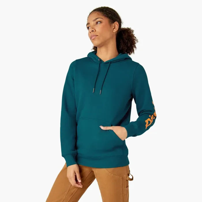 Dickies Hoodies and Sweatshirts Women039s Water Repellent Sleeve Logo Hoodie Deep Lagoon Deep Lagoon dgn 8211 Women Dickies Hoodies and Sweatshirts Women039s Water Repellent Sleeve Logo Hoodie Deep Lagoon Deep Lagoon dgn 8211 Women