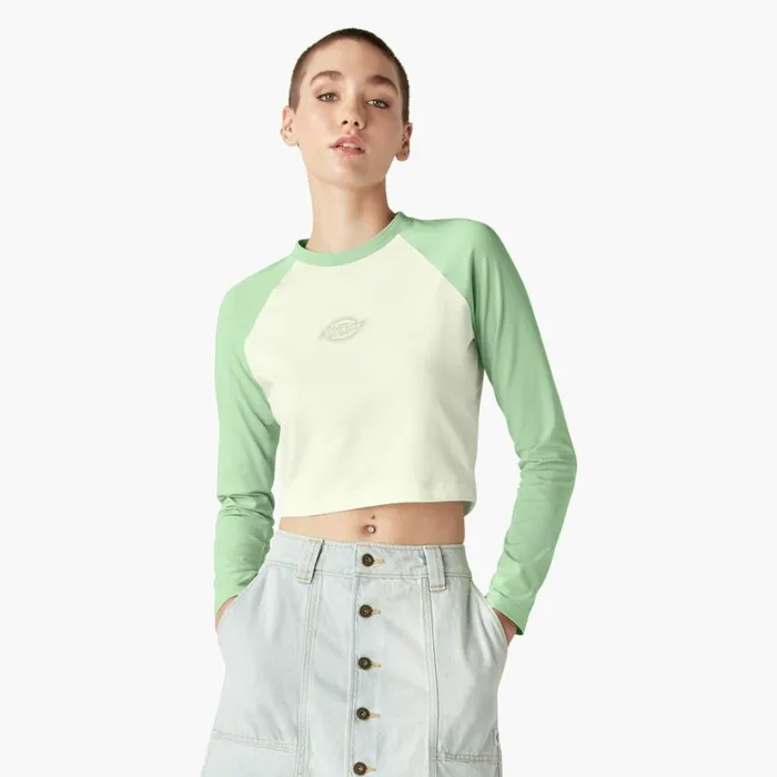 Dickies Long Sleeve TShirts Womens Sodaville Cropped TShirt Quiet Green Quiet Green qg2 8211 Women Dickies Long Sleeve TShirts Womens Sodaville Cropped TShirt Quiet Green Quiet Green qg2 8211 Women