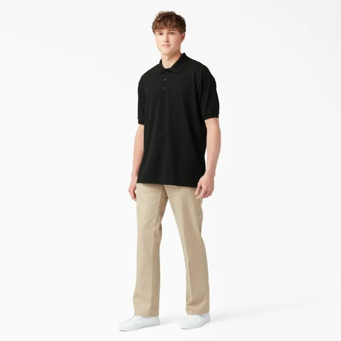Dickies Shirts Adult Size Piqu Short Sleeve Polo Black Black bk 8211 Kids