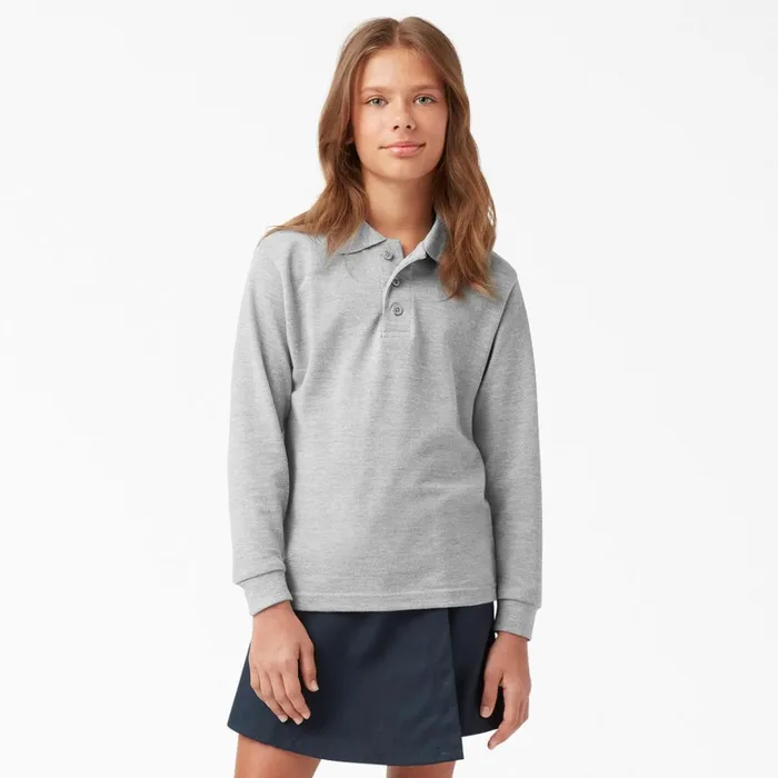 Dickies Shirts Kids039 Piqu Long Sleeve Polo 420 Heather Gray Heather Gray hg 8211 Kids Dickies Shirts Kids039 Piqu Long Sleeve Polo 420 Heather Gray Heather Gray hg 8211 Kids