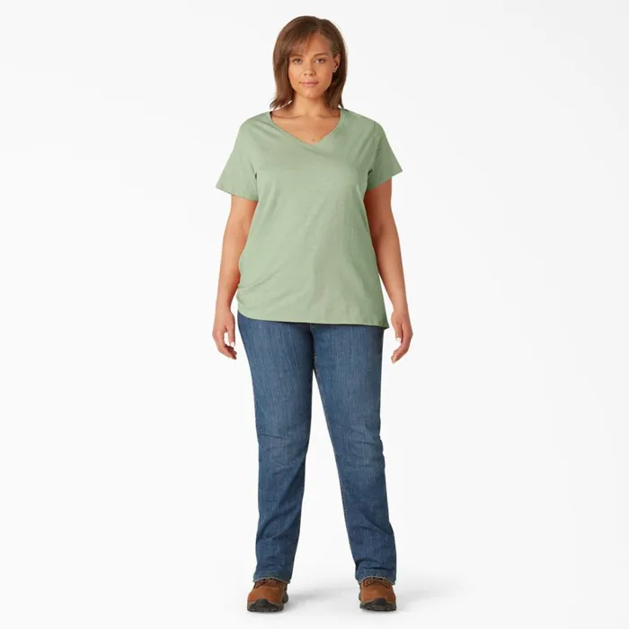 Dickies Tops Women039s Plus Short Sleeve VNeck TShirt Celadon Green Celadon Green c2g 8211 Women Dickies Tops Women039s Plus Short Sleeve VNeck TShirt Celadon Green Celadon Green c2g 8211 Women