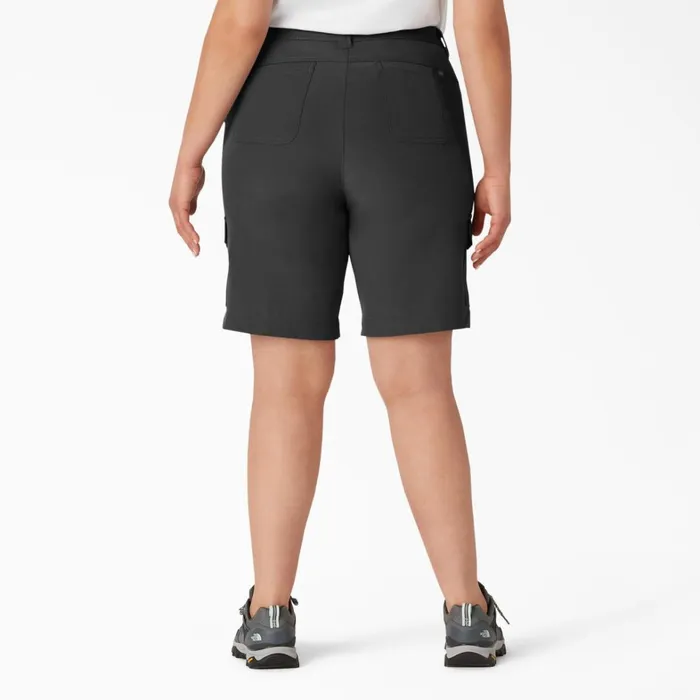 Dickies Work Shorts Women039s Plus Cooling Slim Fit Cargo Shorts 10034 Black Black bk 8211 Women