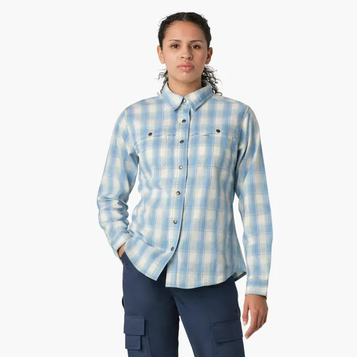 Dickies Work Tops Women039s Cooling RollTab Work Shirt Clear Blue Hillside Plaid Clear Blue Hillside Plaid b1f 8211 Women Dickies Work Tops Women039s Cooling RollTab Work Shirt Clear Blue Hillside Plaid Clear Blue Hillside Plaid b1f 8211 Women