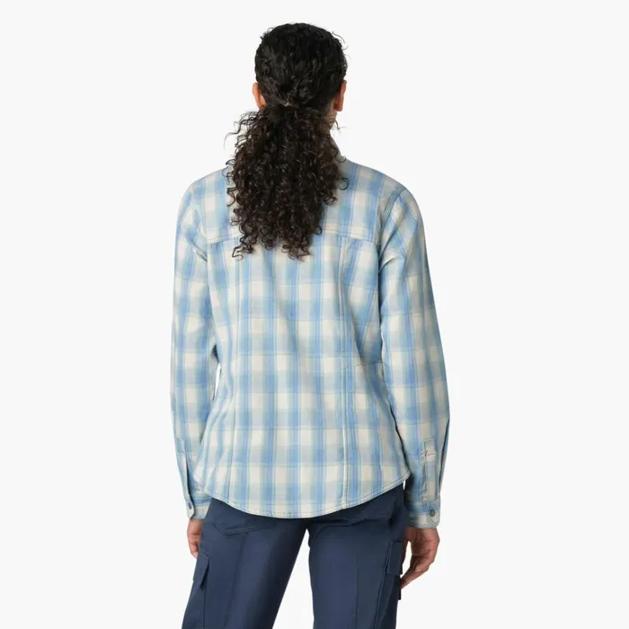 Dickies Work Tops Women039s Cooling RollTab Work Shirt Clear Blue Hillside Plaid Clear Blue Hillside Plaid b1f 8211 Women Dickies Work Tops Women039s Cooling RollTab Work Shirt Clear Blue Hillside Plaid Clear Blue Hillside Plaid b1f 8211 Women