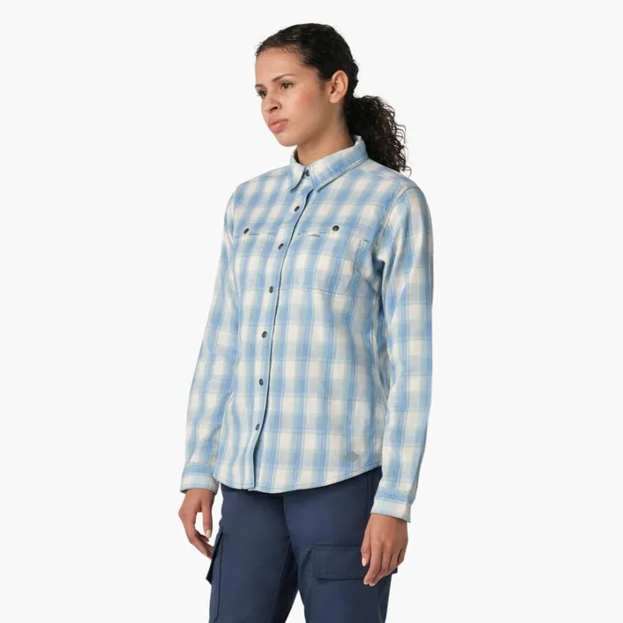 Dickies Work Tops Women039s Cooling RollTab Work Shirt Clear Blue Hillside Plaid Clear Blue Hillside Plaid b1f 8211 Women Dickies Work Tops Women039s Cooling RollTab Work Shirt Clear Blue Hillside Plaid Clear Blue Hillside Plaid b1f 8211 Women