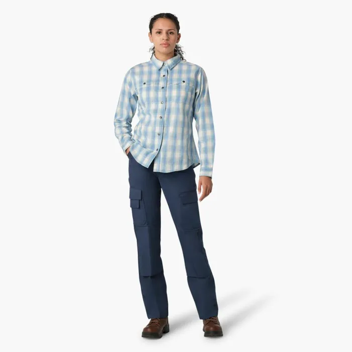 Dickies Work Tops Women039s Cooling RollTab Work Shirt Clear Blue Hillside Plaid Clear Blue Hillside Plaid b1f 8211 Women Dickies Work Tops Women039s Cooling RollTab Work Shirt Clear Blue Hillside Plaid Clear Blue Hillside Plaid b1f 8211 Women