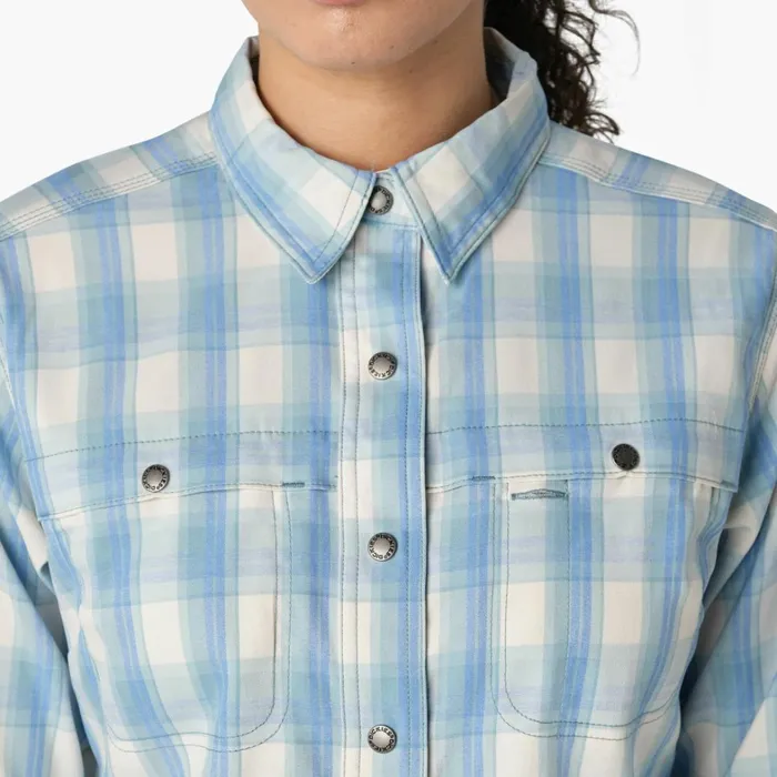 Dickies Work Tops Women039s Cooling RollTab Work Shirt Clear Blue Hillside Plaid Clear Blue Hillside Plaid b1f 8211 Women Dickies Work Tops Women039s Cooling RollTab Work Shirt Clear Blue Hillside Plaid Clear Blue Hillside Plaid b1f 8211 Women