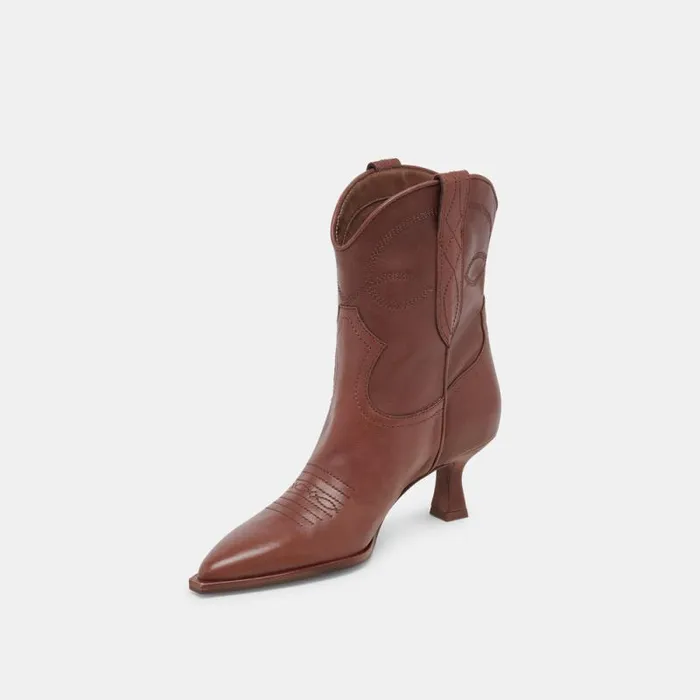 Dolce Vita Angel Booties Chocolate Leather Women Boots and Booties