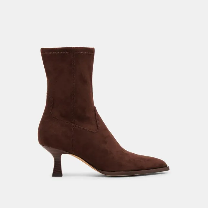 Dolce Vita Arya Wide Calf Boots Dk Brown Stella Suede Women Boots and Booties