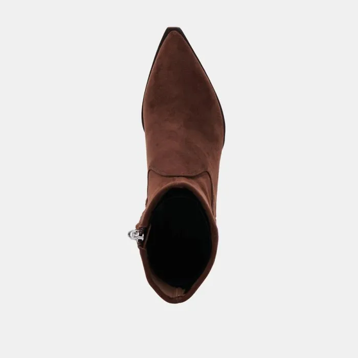 Dolce Vita Arya Wide Calf Boots Dk Brown Stella Suede Women Boots and Booties