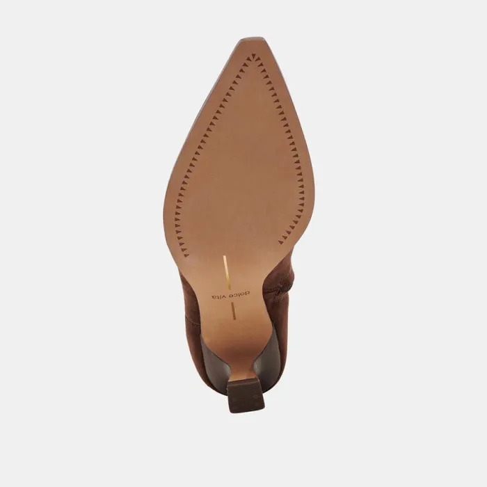 Dolce Vita Arya Wide Calf Boots Dk Brown Stella Suede Women Boots and Booties