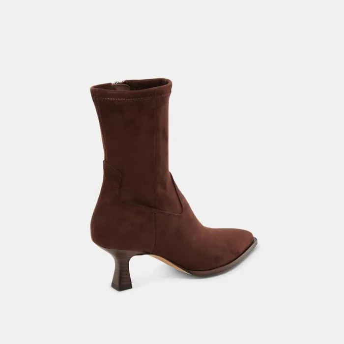 Dolce Vita Arya Wide Calf Boots Dk Brown Stella Suede Women Boots and Booties