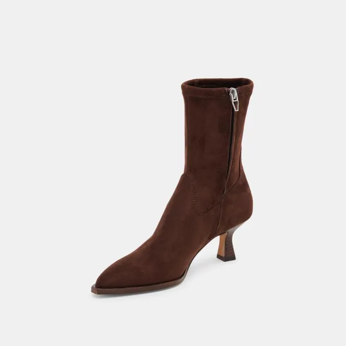 Dolce Vita Arya Wide Calf Boots Dk Brown Stella Suede Women Boots and Booties