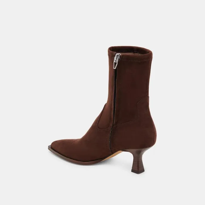 Dolce Vita Arya Wide Calf Boots Dk Brown Stella Suede Women Boots and Booties