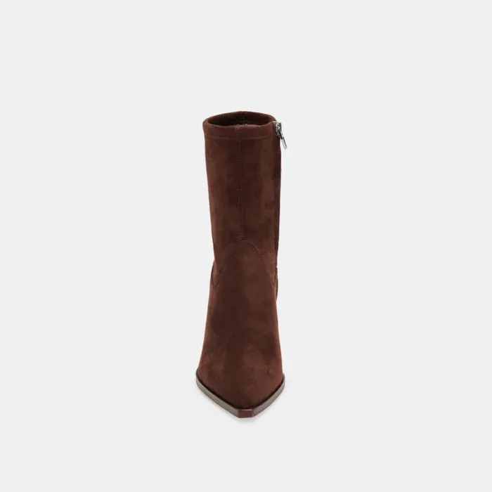 Dolce Vita Arya Wide Calf Boots Dk Brown Stella Suede Women Boots and Booties