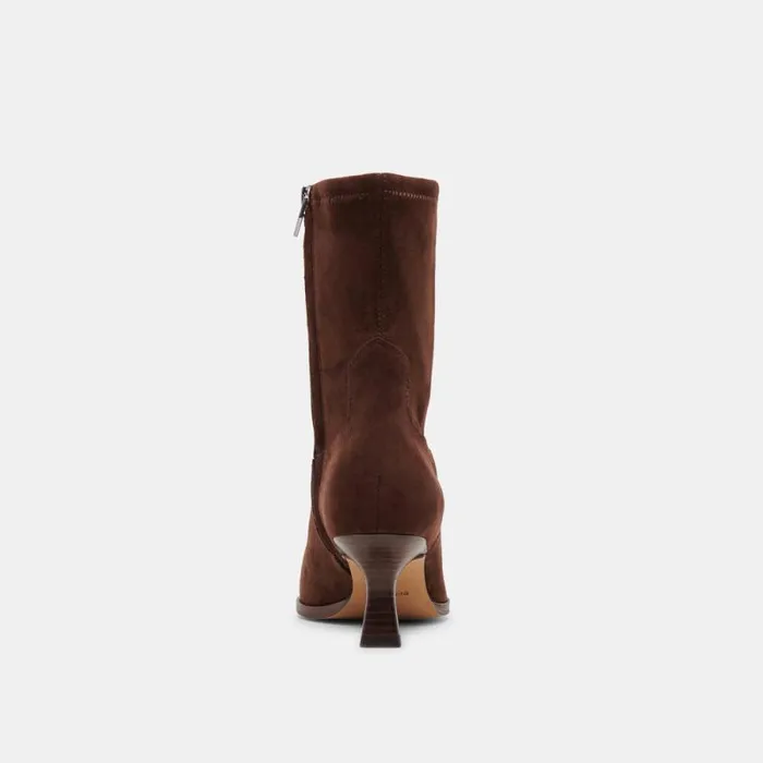 Dolce Vita Arya Wide Calf Boots Dk Brown Stella Suede Women Boots and Booties