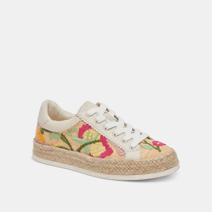 Dolce Vita Azalia Sneakers Floral Multi Raffia Women Sneakers