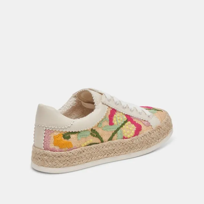 Dolce Vita Azalia Sneakers Floral Multi Raffia Women Sneakers