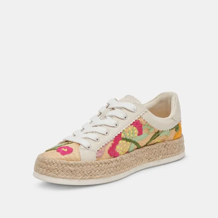 Dolce Vita Azalia Sneakers Floral Multi Raffia Women Sneakers