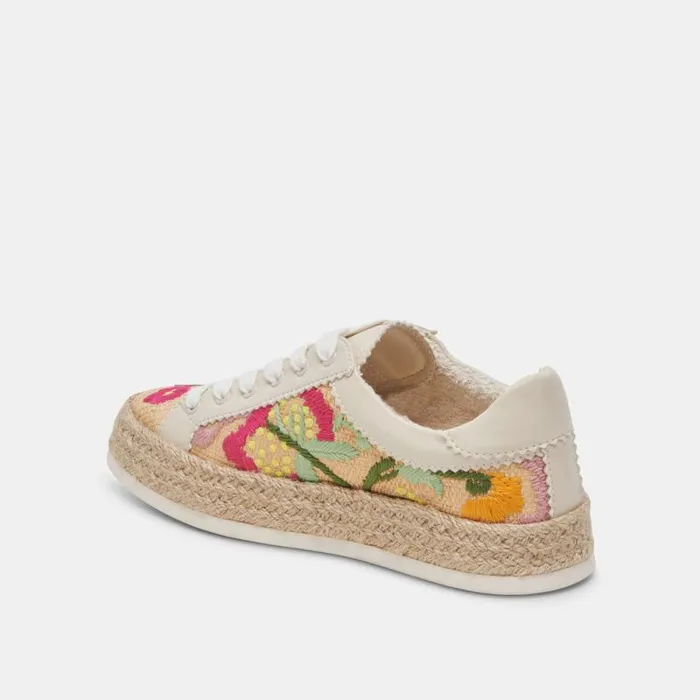 Dolce Vita Azalia Sneakers Floral Multi Raffia Women Sneakers