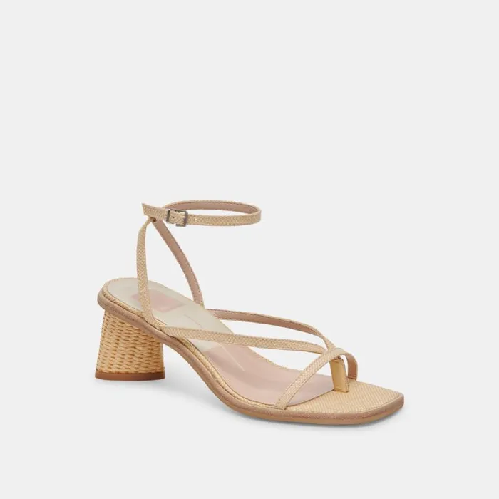 Dolce Vita Banita Wide Sandals Lt Natural Raffia Women Sandals