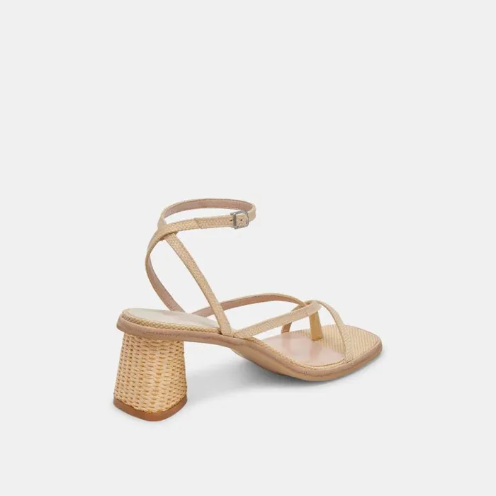 Dolce Vita Banita Wide Sandals Lt Natural Raffia Women Sandals