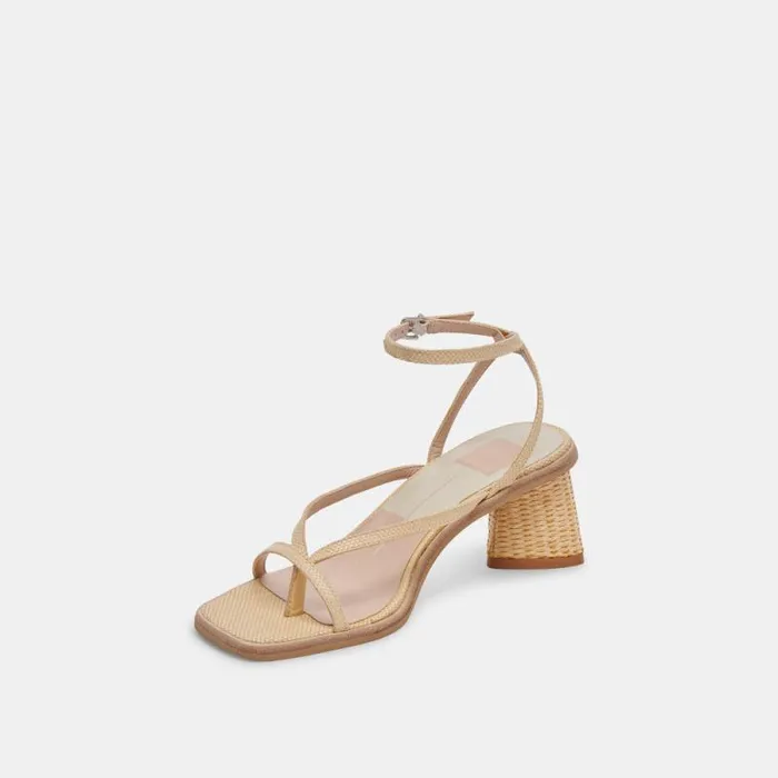 Dolce Vita Banita Wide Sandals Lt Natural Raffia Women Sandals