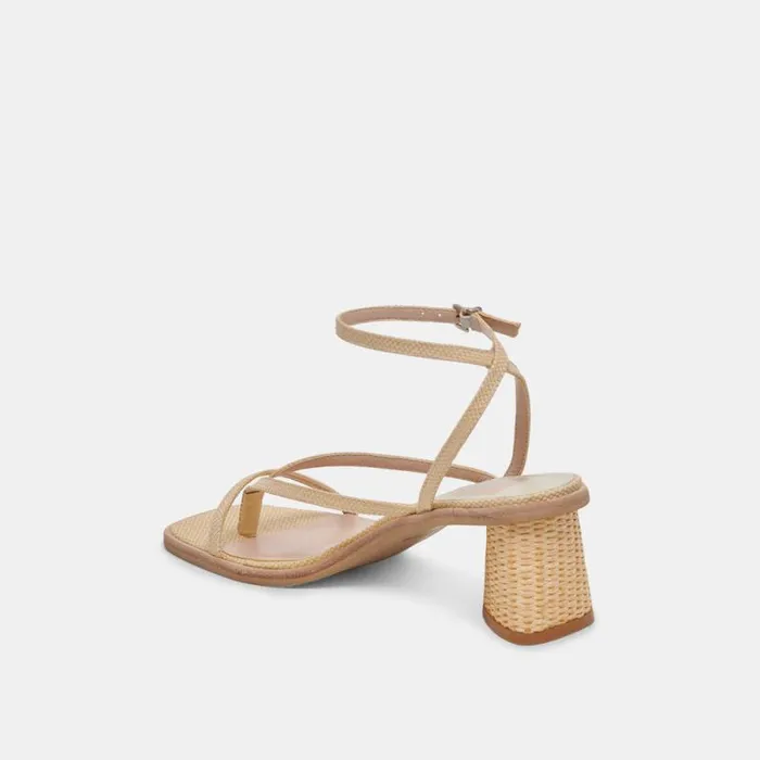 Dolce Vita Banita Wide Sandals Lt Natural Raffia Women Sandals