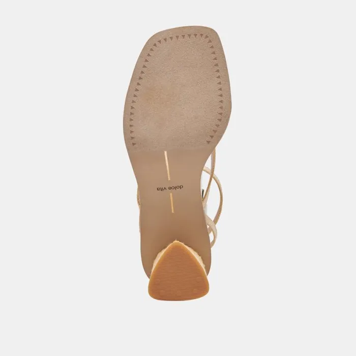 Dolce Vita Banita Wide Sandals Lt Natural Raffia Women Sandals