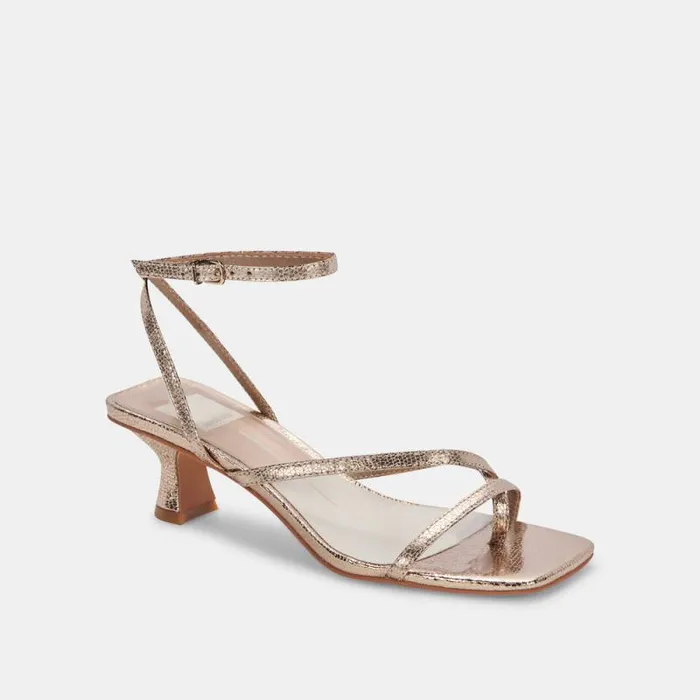 Dolce Vita Baylor Heels Dark Gold Crackled Stella Women Heels