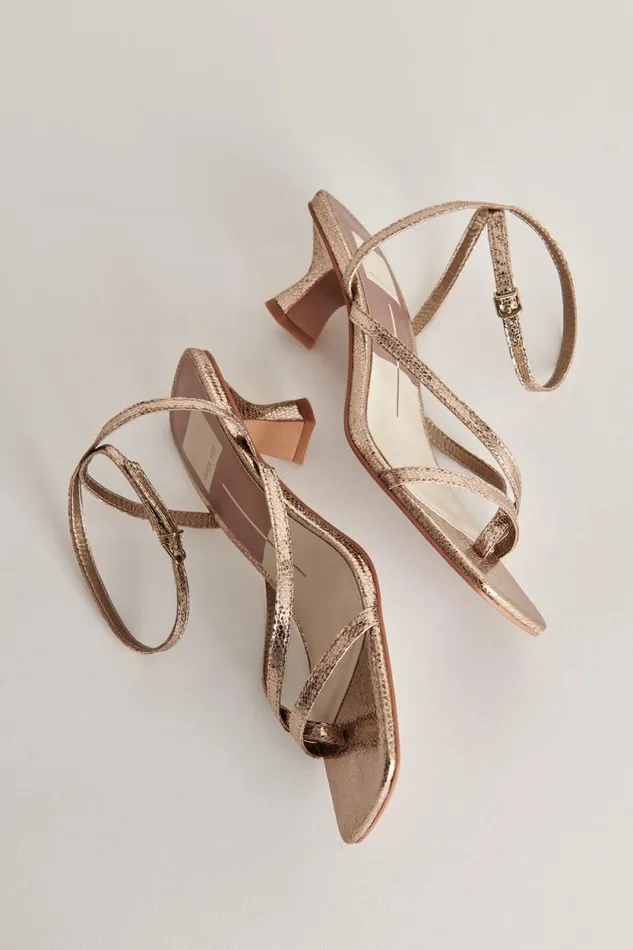 Dolce Vita Baylor Heels Dark Gold Crackled Stella Women Heels