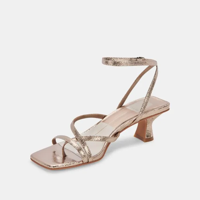 Dolce Vita Baylor Heels Dark Gold Crackled Stella Women Heels